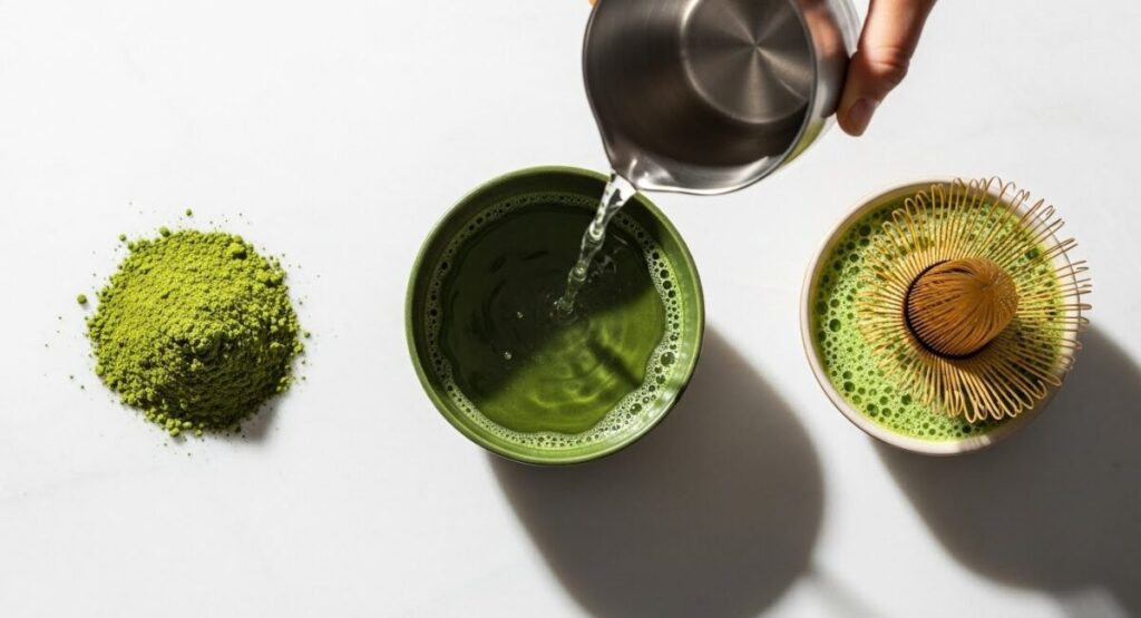 Passo a passo de como preparar matcha corretamente para substituir o café no desjejum